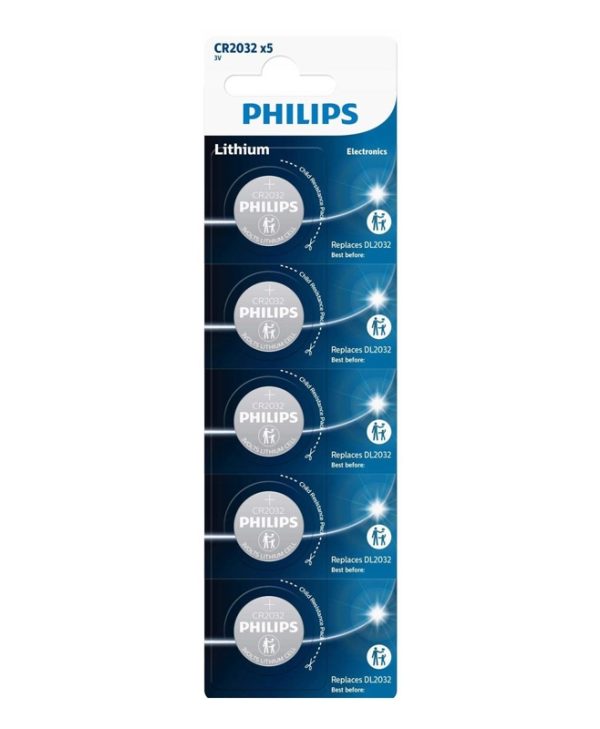 Philips Battery CR2032 210mAh 3V 5pcs 1156350-0005