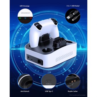 Graugear Hard Drive Enclosure Paired with a Controller Charging Station PS5 G-3506-CG - Image 5