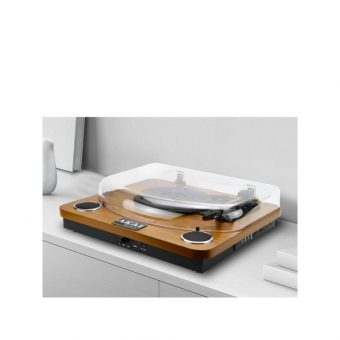 Akai Wooden Record Player with Onboard Stereo Speakers 2x0.8W Brown ATT-11BTN - Image 5