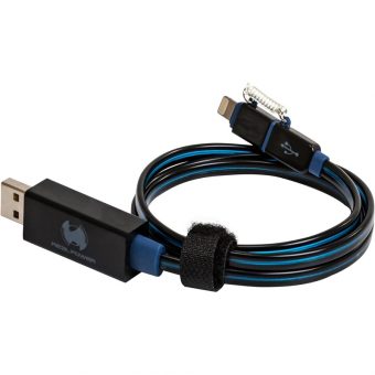 RealPower USB LED Floating Cable USB-A Male to Micro USB and Lightning 0.75m Black 185961 - Image 2