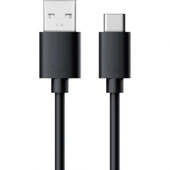 RealPower  USB Cable  USB-A Male to USB-C Male 0.6m Black 255650
