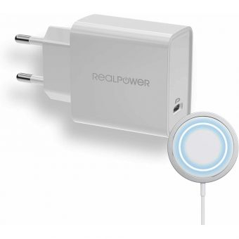 RealPower Charger MagSet 1xUSB-C 1xMagsafe 20W White 357049