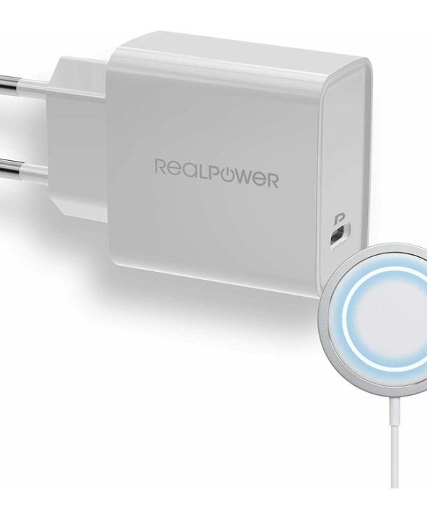 RealPower Charger MagSet 1xUSB-C 1xMagsafe 20W White 357049