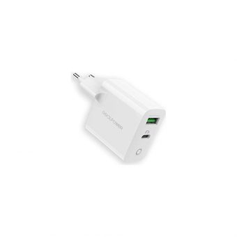 RealPower Charger  PC-20 1x USB-A 1x USB-C 20W White 352264
