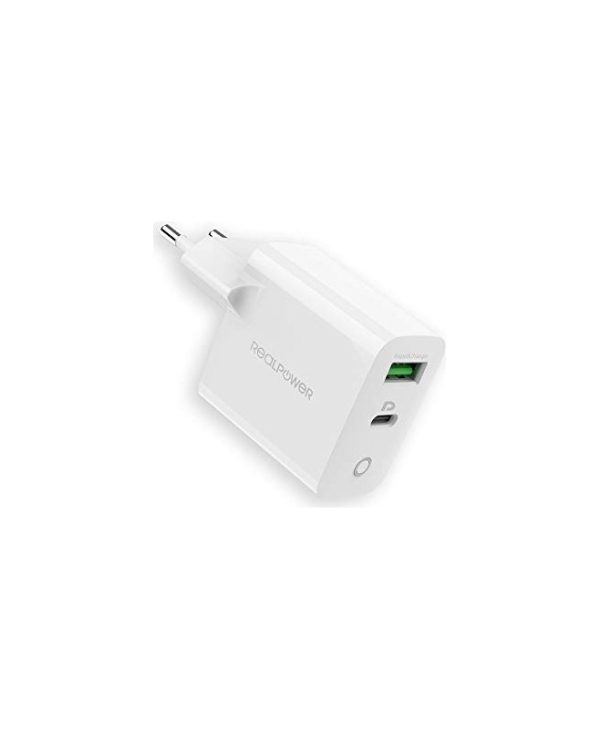 RealPower Charger  PC-20 1x USB-A 1x USB-C 20W White 352264