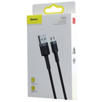 Baseus Cafule USB Cable USB-A Male to Micro USB 2.4A 1m Grey Black CAMKLF-BG1 - Image 2