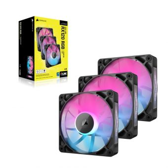 Corsair iCUE LINK RX120 RGB 120mm PWM Fan Triple Starter Kit Black CO-9051018-WW - Image 2