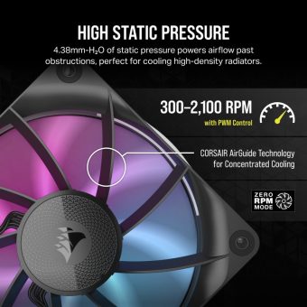 Corsair iCUE LINK RX120 RGB 120mm PWM Fan Triple Starter Kit Black CO-9051018-WW - Image 5