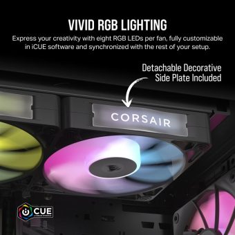 Corsair iCUE LINK RX120 RGB 120mm PWM Fan Triple Starter Kit Black CO-9051018-WW - Image 6