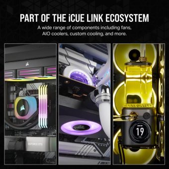 Corsair iCUE LINK RX120 RGB 120mm PWM Fan Triple Starter Kit Black CO-9051018-WW - Image 8