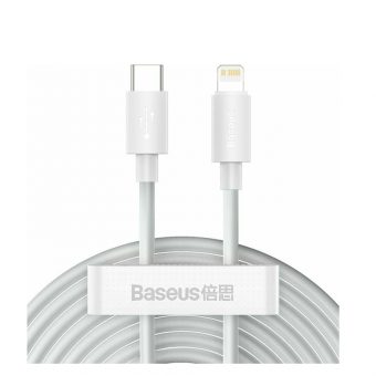 Baseus USB Cable USB-C Male to Lightning 20W 5A 1.5m 02pcs White TZCATLZJ-02