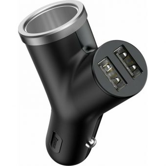 Baseus Φορτιστής Αυτοκινήτου 2xUSB-Α, 1xΑναπτήρα 3.4A Black CCALL-YX01 - Image 2