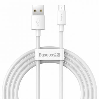Baseus Simple Wisdom USB Cable USB-A to USB Micro2.1A 1.5m 2pcs White TZCAMZJ-02