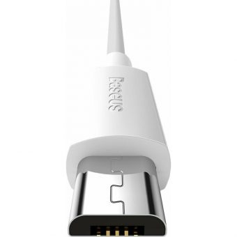 Baseus Simple Wisdom USB Cable USB-A to USB Micro2.1A 1.5m 2pcs White TZCAMZJ-02 - Image 2