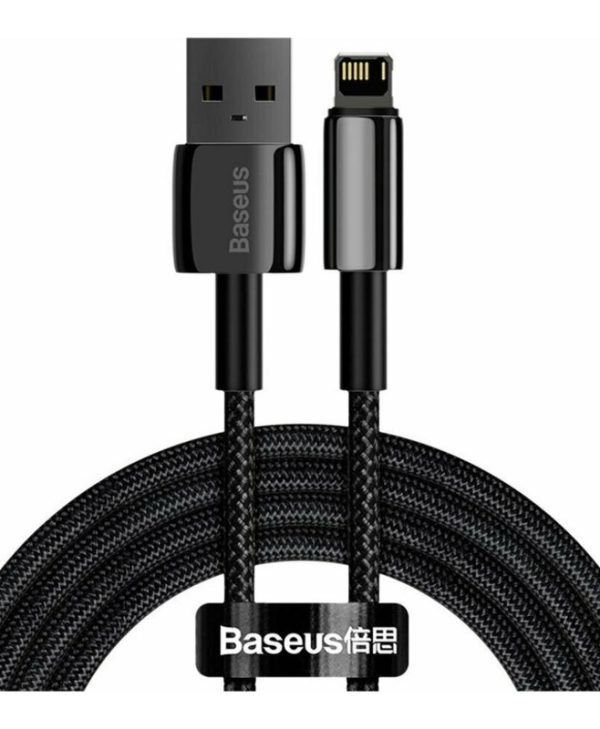 Baseus Tungsten Gold USB Cable USB-A to Lightning 2.4A 2m Black CALWJ-A01