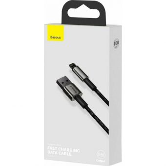 Baseus Tungsten Gold USB Cable USB-A to Lightning 2.4A 2m Black CALWJ-A01 - Image 3