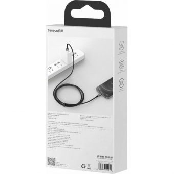 Baseus Tungsten Gold USB Cable USB-A to Lightning 2.4A 2m Black CALWJ-A01 - Image 4
