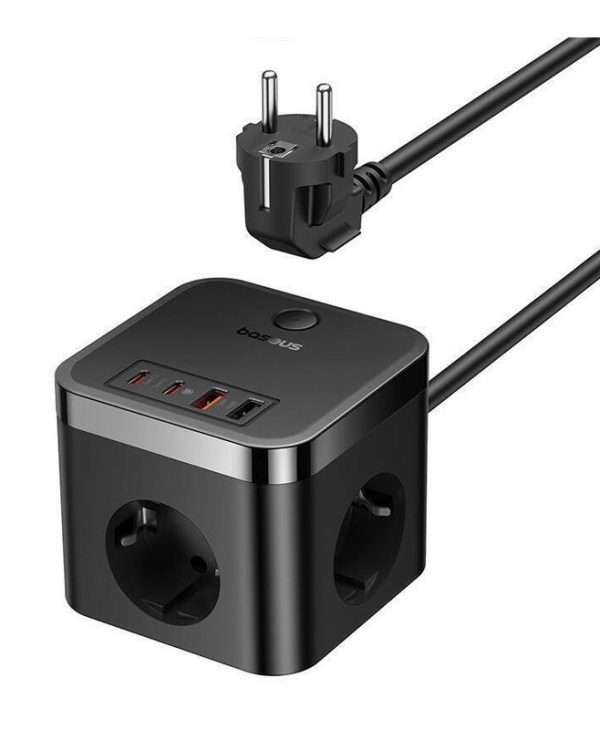 Baseus PowerCombo Cube 7-Ports Power Strip 30W Black E00066400117-00