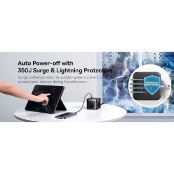 Baseus PowerCombo Cube 7-Ports Power Strip 30W Black E00066400117-00 - Image 3