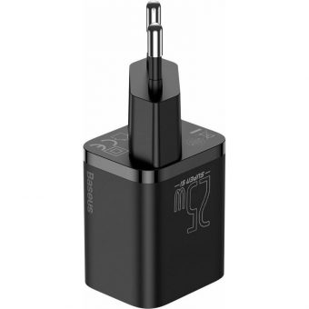 Baseus Wall Chargere 1xUSB-C, 1xCable USB-C 25W Black TZCCSUP-L01 - Image 4