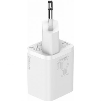 Baseus Super Si Wall Charger with Cable USB-C Male 25W White TZCCSUP-L02 - Image 3