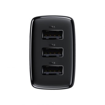 Baseus Wall Charger 3xUSB-A 17W Black CCXJ020101 - Image 3