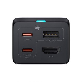 Baseus GaN5 Pro Wall Charger and Mirror 2xUSB-C 1xHDMI 67W Black CCGP110201 - Image 2