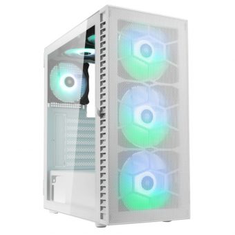 Kolink Observatory HF Mesh ARGB Midi Tower Tempered Glass White PGW-CH-KOL-112