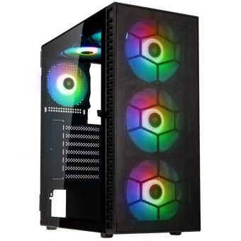 Kolink Observatory HF Mesh ARGB Midi Tower Tempered Glass Black PGW-CH-KOL-110