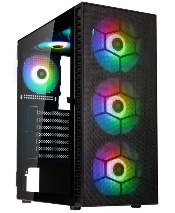 Kolink Observatory HF Mesh ARGB Midi Tower Tempered Glass Black PGW-CH-KOL-110