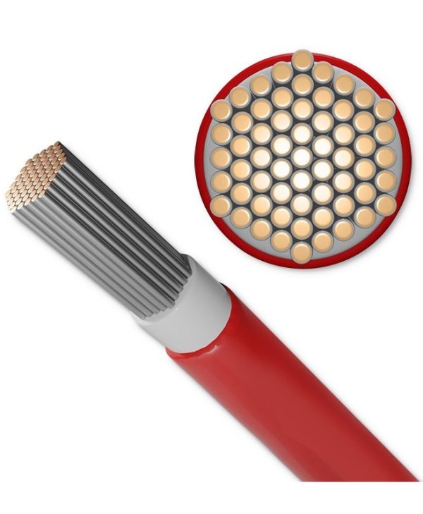 Qoltec Solar Photovoltaic Solar Cable 6mm2 0.6/1kV 100m Spool Red 53852