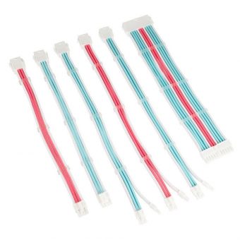 Kolink Core Adept Braided Cable Extension Kit Brilliant White/Neon Blue/Pure Pink PGW-AC-KOL-085 - Image 2