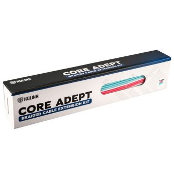 Kolink Core Adept Braided Cable Extension Kit Brilliant White/Neon Blue/Pure Pink PGW-AC-KOL-085