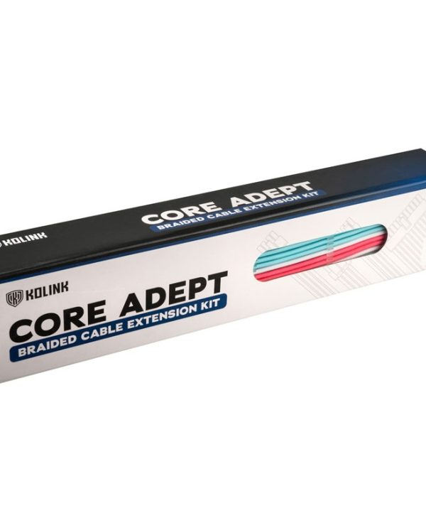 Kolink Core Adept Braided Cable Extension Kit Brilliant White/Neon Blue/Pure Pink PGW-AC-KOL-085