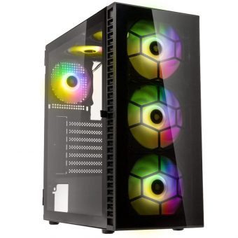 Kolink Observatory HF Glass ARGB Midi Tower Tempered Glass Black PGW-CH-KOL-109