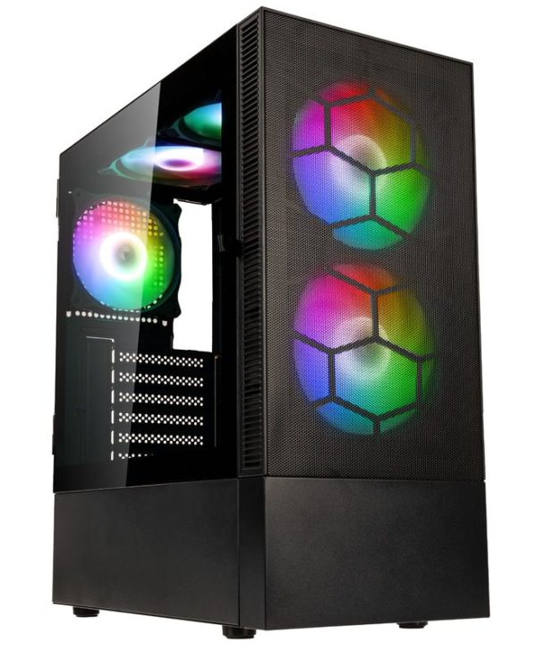 Kolink Observatory MX Mesh ARGB Midi Tower Tempered Glass Black PGW-CH-KOL-116