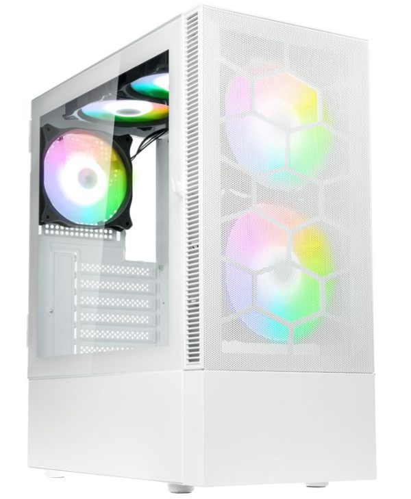 Kolink Observatory MX Mesh ARGB Midi Tower Tempered Glass White PGW-CH-KOL-118