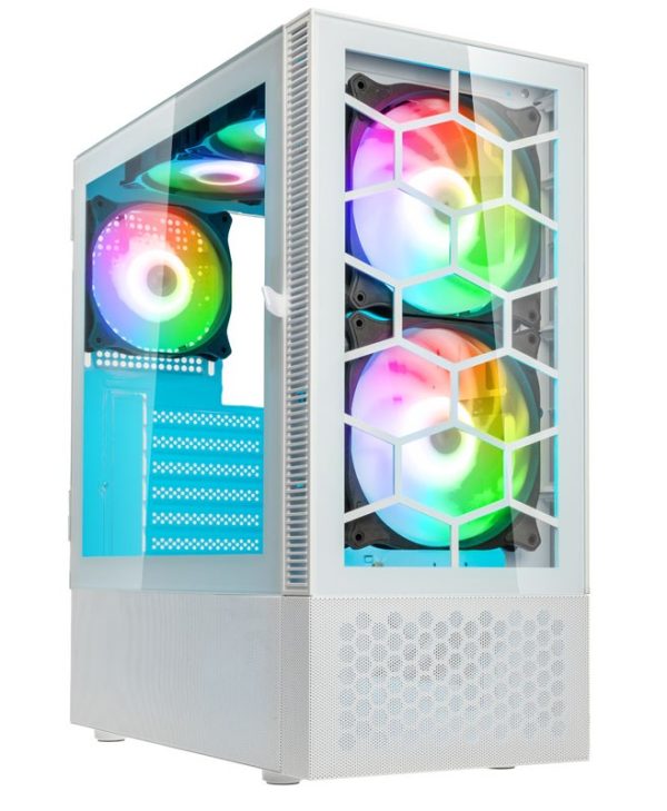 Kolink Observatory MX Glass ARGB Midi Tower Tempered Glass White PGW-CH-KOL-115