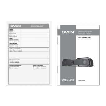 SVEN 450 Speakers 2.0 Bluetooth 2x5W Black SV-020958 - Image 6