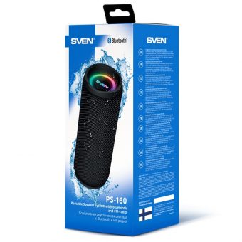 SVEN PS-160 Portable Speakers 2.0 RGB IPx5 Bluetooth 2x6W Black SV-021214 - Image 8