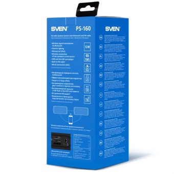 SVEN PS-160 Portable Speakers 2.0 RGB IPx5 Bluetooth 2x6W Black SV-021214 - Image 9