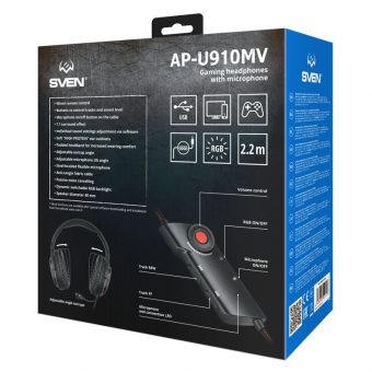 SVEN AP-U910MV Gaming Headset Wired RGB 7.1 VS Black SV-021078 - Image 7
