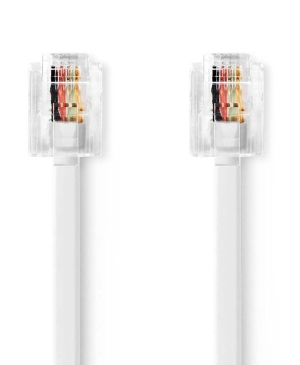 Nedis Cable RJ11 Male to RJ11 Male 2m White TCGL90200WT20