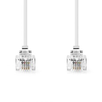 Nedis Cable RJ11 Male to RJ11 Male 2m White TCGL90200WT20 - Image 2