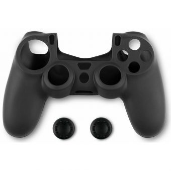 Spartan Gear Controller Silicon Skin Cover and Thumb Grips PS4 Black