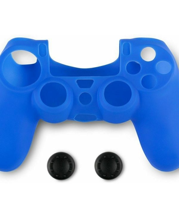 Spartan Gear Controller Silicon Skin Cover and Thumb Grips PS4 Blue