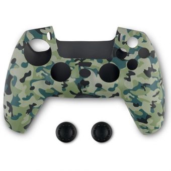 Spartan Gear Controller Silicon Skin Cover and Thumb Grips PS5 Green Camo