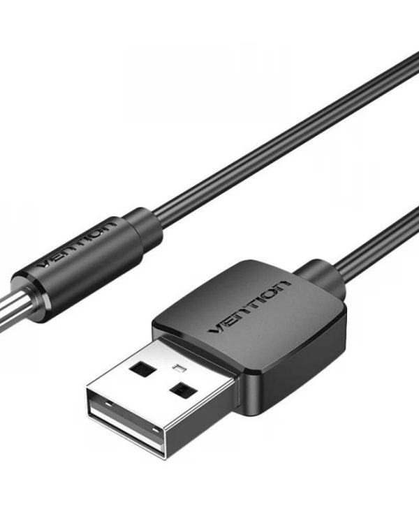 Vention USB Power Cable USB-A Male to  DC Barrel Jack 3.5mm 1.5m Black CEXBG