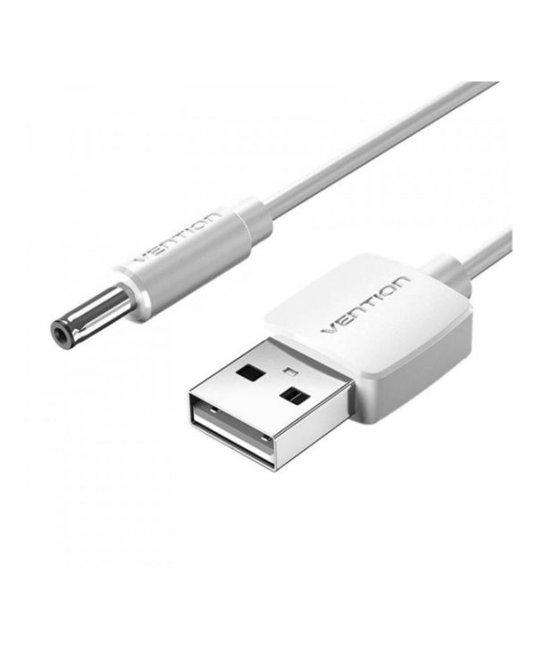 Vention USB Power Cable USB-A Male to  DC Barrel Jack 3.5mm 0.5m White CEXWD
