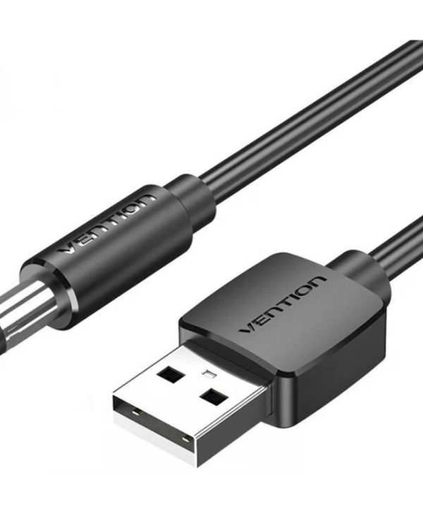 Vention USB Power Cable USB-A Male to  DC Barrel Jack 5.5mm 1.5m Black CEYBG